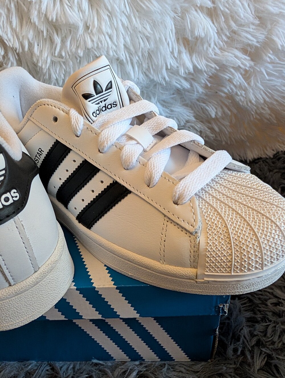 Women's White Sneakers with Black Stripes - Classic Shell-Toe Style - Picture 9 of 11